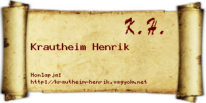 Krautheim Henrik névjegykártya